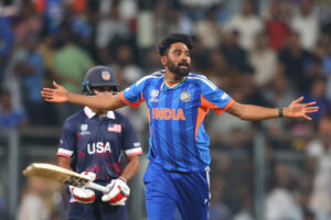 Suryakumar Yadav and Mohammed Siraj celebration vs USA T20 World Cup